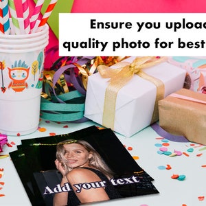 Personalised Photo Napkins, Pack of 25, 50, 100 Birthday Celebration Party Tableware, Custom Disposable Paper Serviettes For Parties Any Age image 6