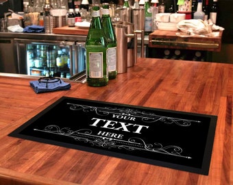 Customised Bar Mat Runner - Man Cave Accessories for Home Garden Bar Drinks Mat Gift Idea - Fathers Day Dad Brother Grandad Uncle Men