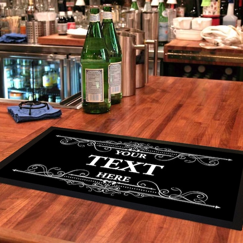Tappetino Da Bar Personalizzato Artylicious 'Eat Sleep Gin' - Runner In Gomma Antiscivolo Con Nome Personalizzabile, 44x25 Cm