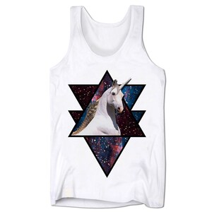 mens holiday tank top vest space unicorn festival clothing etsy etsy