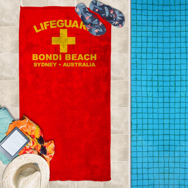 Lifeguard Bondi Beach Towel Coast Guard Australia Holiday Etsy