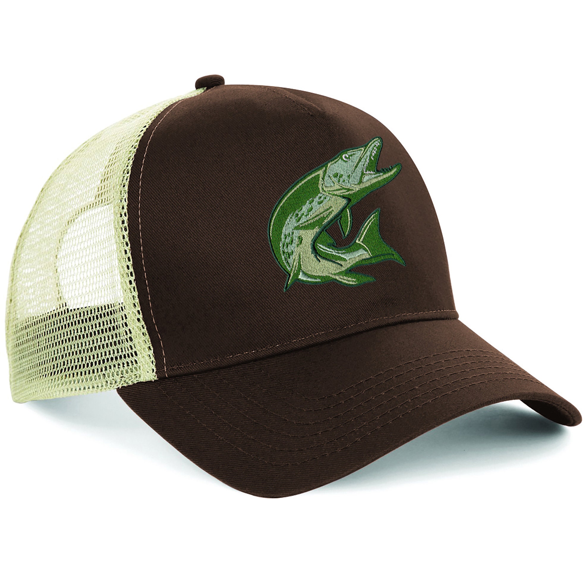 Pike Fishing Trucker Snapback Hat Fishing Gift for Men Dad Hat