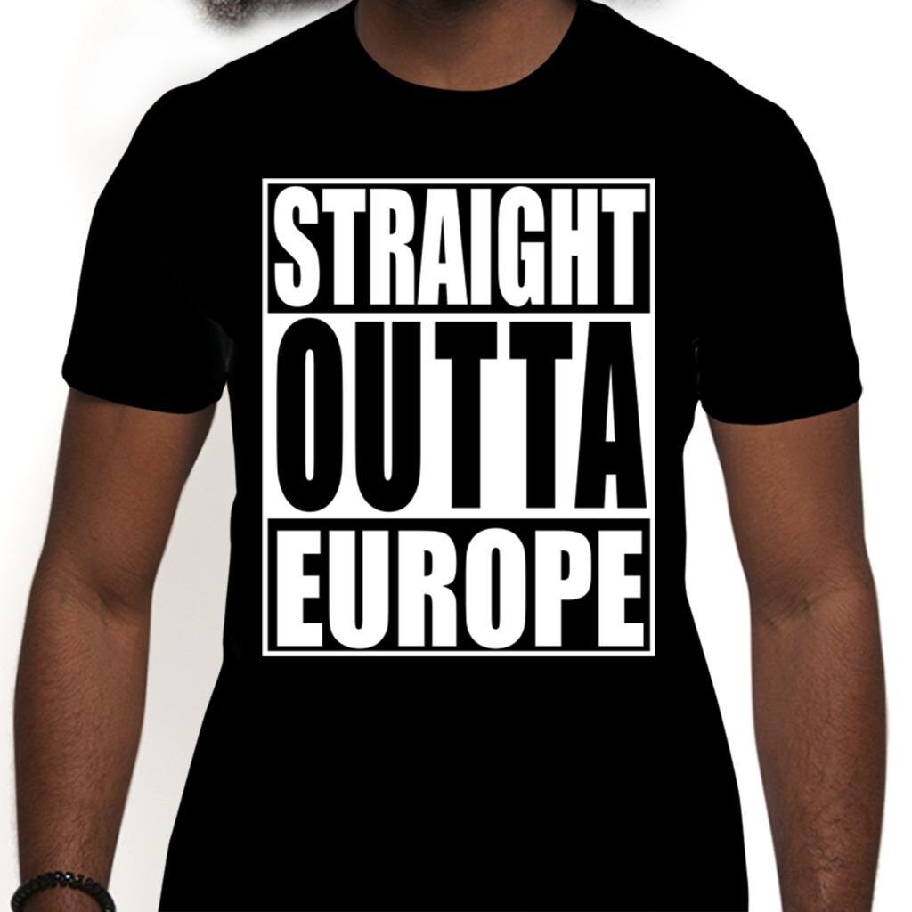 Image of Brexit T Shirt Leave Eu Referendum Straight Outta Europe Parody Unisex