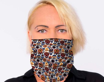 Itzu Mens Womens Snood Face Cover Neck Warmer Bandana Printed Headband Tube Unisex 