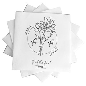 Tovaglioli da matrimonio personalizzati con monogramma, tovaglioli di carta per la tavola per l'anniversario di matrimonio, tovaglioli botanici Tied The Knot