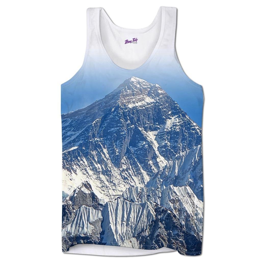 Image of Men's Mountain Print Vest French Alps Design Skiing Holiday Sleeveless T Shirt Tank Top