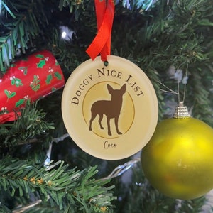 Bola de Natal personalizada para cachorro - Enfeite de Natal para animais de estimação - Presentes de Natal para cães - Presente de Natal para amantes de animais de estimação - Lista de travessuras