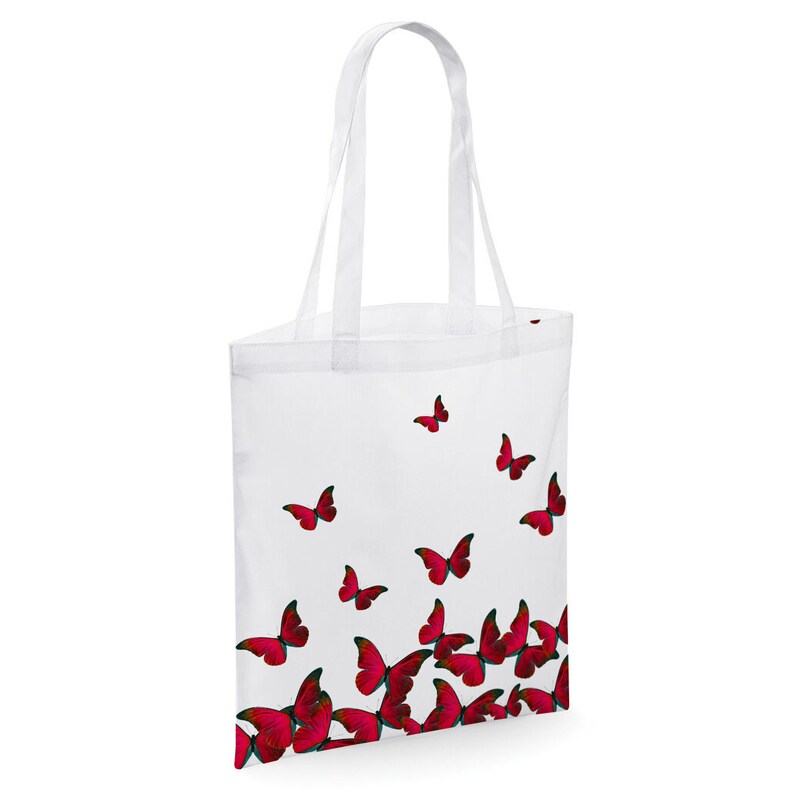 Tote Bag Large Cotton Tote \u2013 Fabric Shoulder Bag Shopping Tote \u2013 Custom Tote Bag Reusable Shopping Bag \u2013 Market Grocery Bag Butterflies