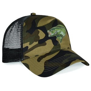 Fishing Gifts For Men - Bass Snapback Hat - Outback Hat Embroidered UPF 50+ Sun UV Protection