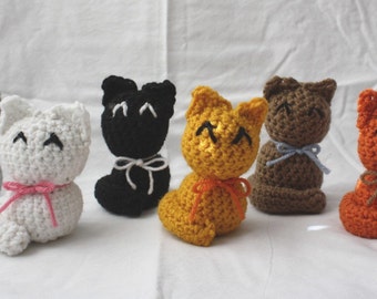 Cute Crochet Cat, Amigurumi Kitty, BJD Pet Cat, Cat Stuffed Animal, Plush Crochet Kitten, Crochet Cat Baby Toy, Kawaii Crochet Cat