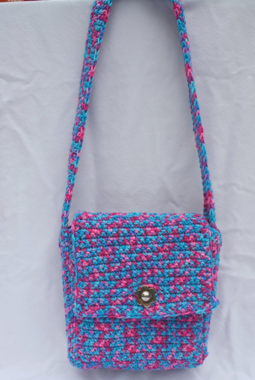Hot Pink and Electric Blue Messenger Bag Neon Crochet Purse | Etsy