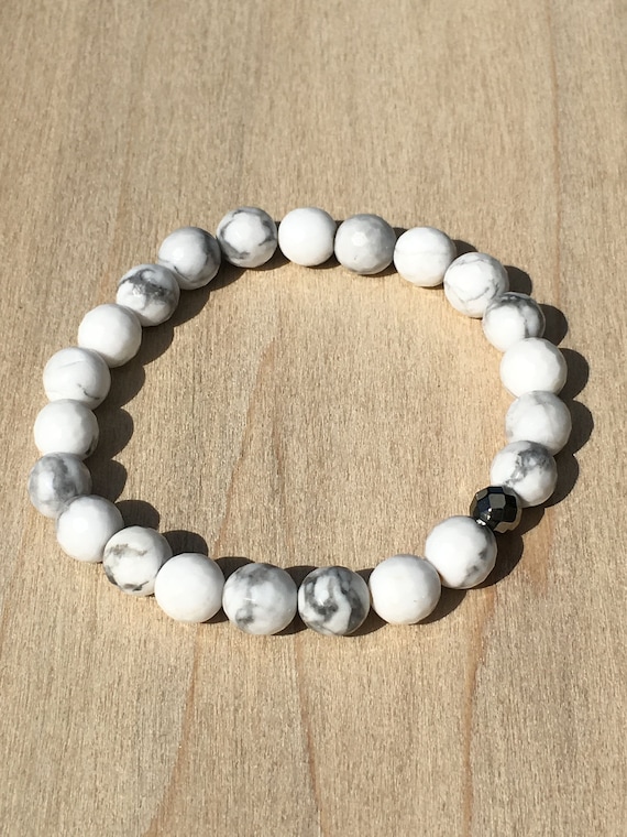 Howlite Round Beads 8mm White//Mixed 20 Pcs Stretchy Bracelet Gemstones Crafts