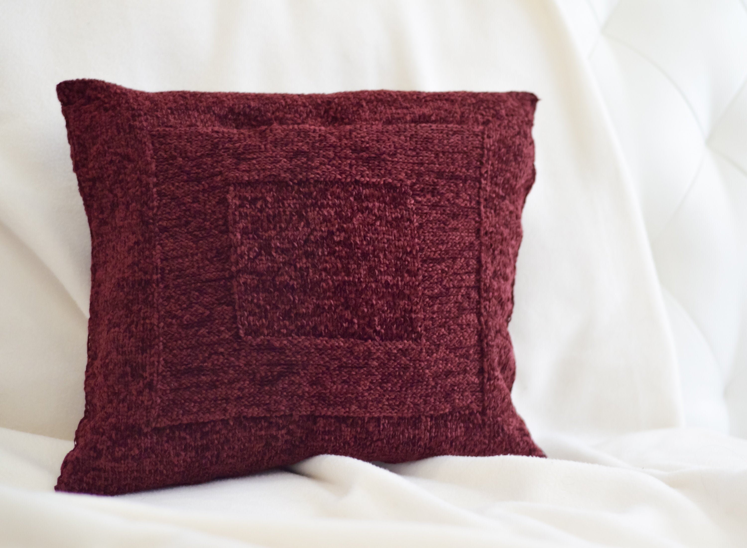 red knit pillow