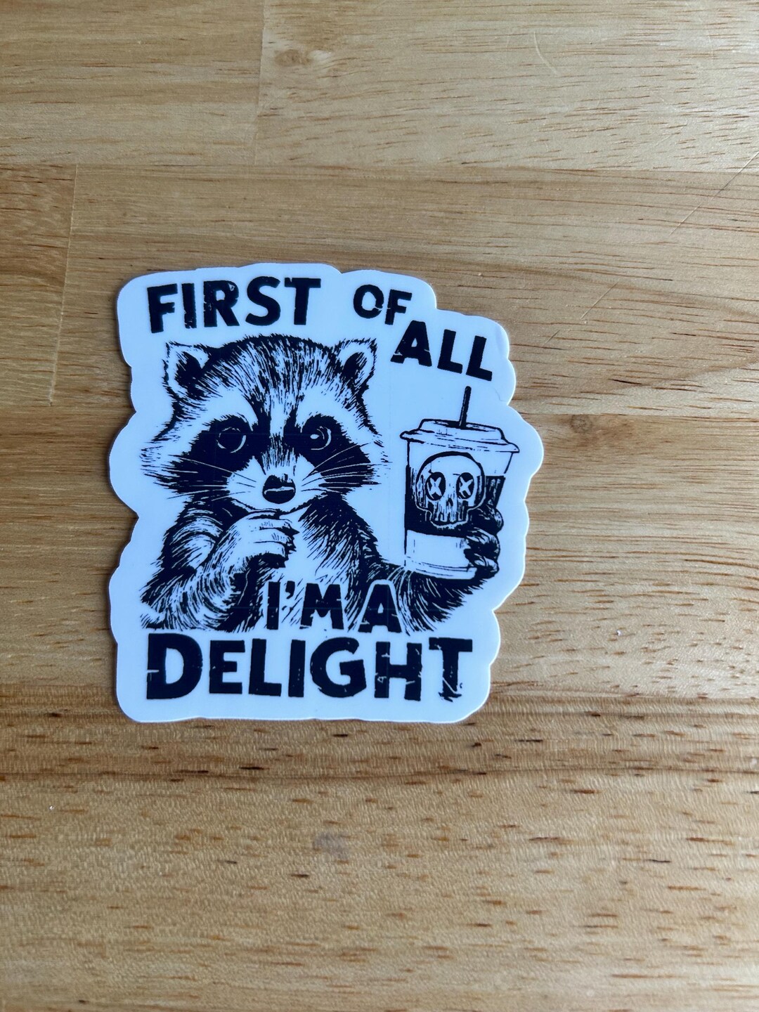 Raccoon Delight Sticker: Glossy, Water Resistant (3x3) - Etsy