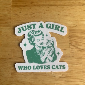 Vintage Style Sticker-Just a Girl Who Loves Cats-Free Shipping