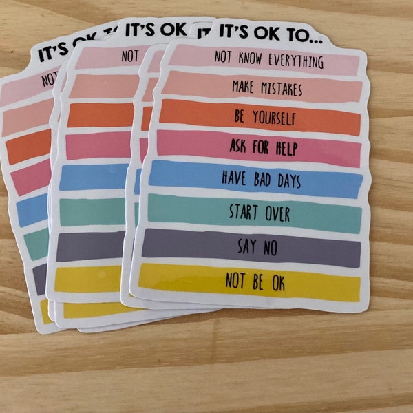 Mental Health Sticker-It's Ok- Affirmations-FREE SHIPPING