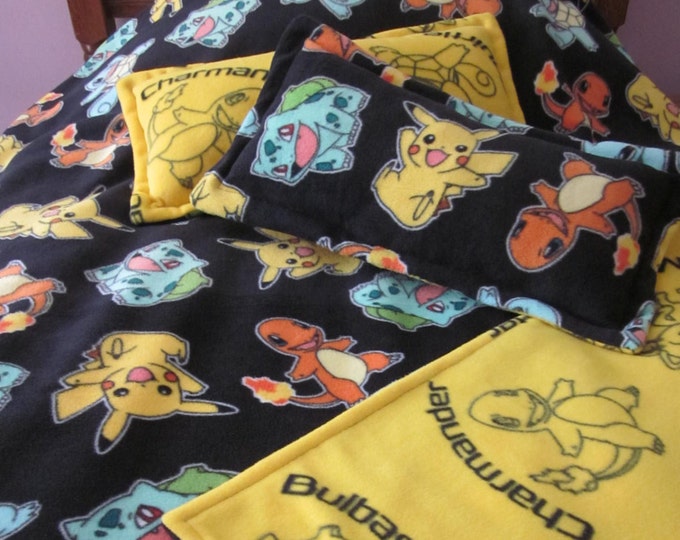 Pokemon Pikachu Fleece Blanket and Two Pillows Etsy