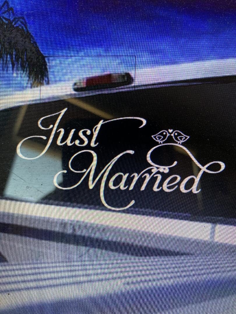 Just Married Window Decal Etsy