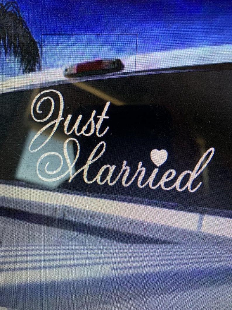 Just Married Window Decal Etsy