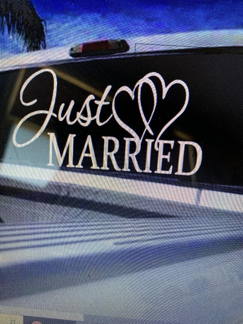Just Married Window Decal Etsy