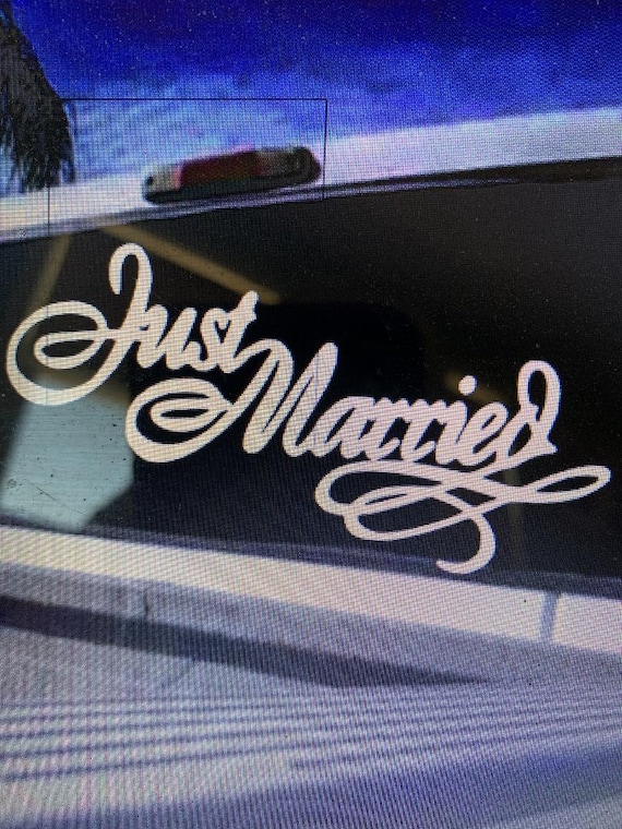 Just Married Window Decal Etsy