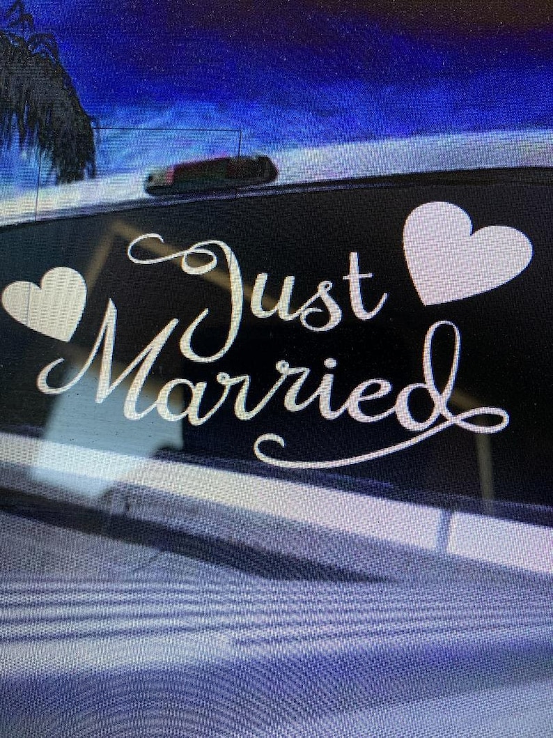 Just Married Window Decal Etsy