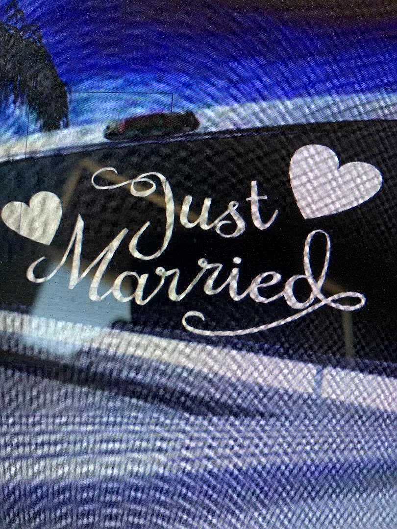Just Married Window Decal Etsy