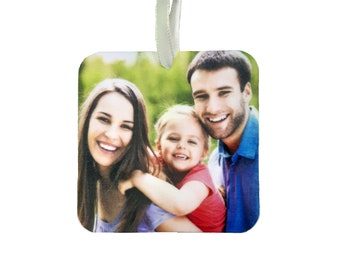 Personalised Car Air Freshener Custom gift photo printed square shape mirror hanging with your picture / photo / logo
