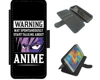 ANIME Phone Case Wallet Cover For iPhone / Samsung MANGA Japanese cartoon fan black cover
