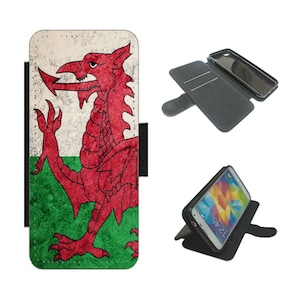 Welsh Dragon Phone case billetera flip cover para iPhone / Samsung Gales