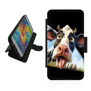 Cubierta de la caja del teléfono de la cartera del tirón de la vaca para el toro divertido de la novedad del iPhone / Samsung