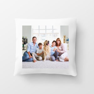 Personalised Cushion Cover PHOTO PRINTED picture / logo / text filling optional double side print 16&quot;x16&quot; 40cm Gift