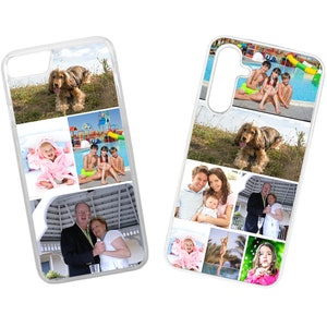 Personalised white phone case Photo Custom printed cover for Samsung & iPhone 11 12 13 14 15 Pro Max Plus Galaxy A S Silicone sides