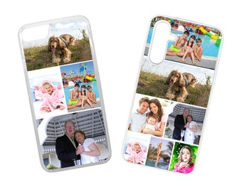 Personalised white phone case Photo Custom printed cover for Samsung & iPhone 11 12 13 14 15 Pro Max Plus Galaxy A S Silicone sides