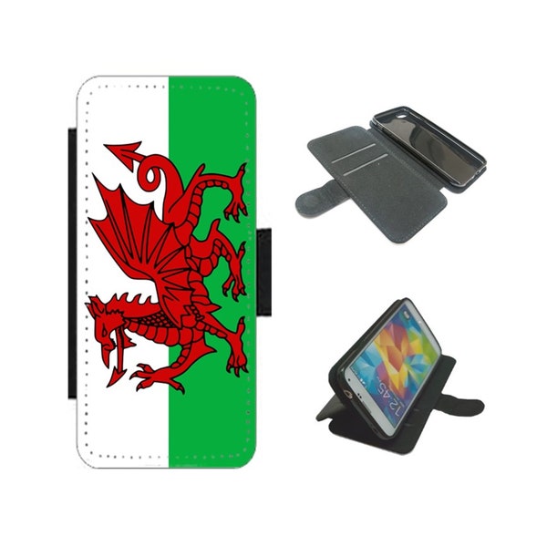 WELSH FLAG Wallet Phone Case Cover For iPhone / Samsung Wales dragon