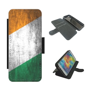 Funda tipo cartera con tapa y bandera irlandesa para iPhone/Samsung Irlanda