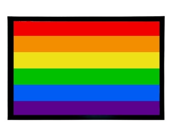 Tapis d'entrée arc-en-ciel, paillasson gay rectangle Welcome Paillasson 60 cm x 40 cm drapeau lgbtq