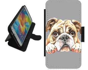 Bulldog Wallet Phone Case Cover For iPhone / Samsung novelty fun animal dog picture novelty