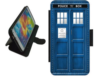 POLICE BOX Phone Case Wallet Cover For iPhone / Samsung flip cover, card slots, magnetic Catch, A17 A16 A15 A14 A13 A12 17 16 15 14 Pro