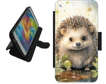 Hedgehog Wallet Phone Case Cover For iPhone / Samsung Galaxy animal picture