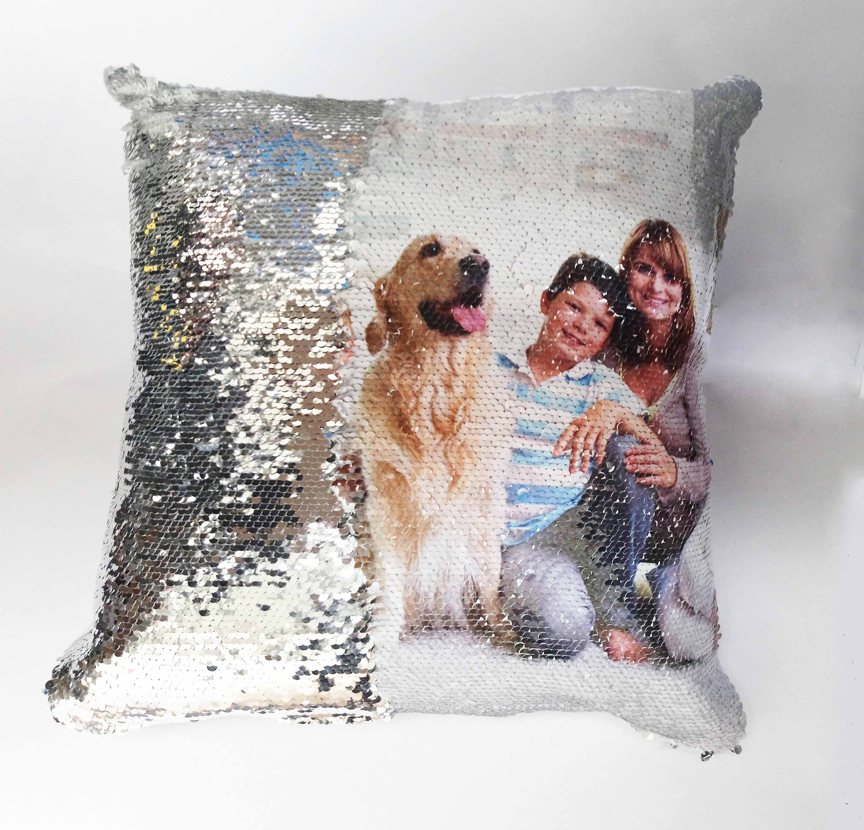 Personalised sequin top unicorn cushion