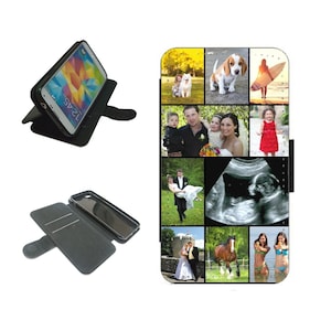 Funda de teléfono personalizada con collage de billetera para iPhone/Samsung Galaxy S Serie A, funda con tapa para teléfono celular