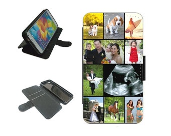 Personalised Phone Case wallet collage For iPhone / Samsung Galaxy S A series cell phone flip cover