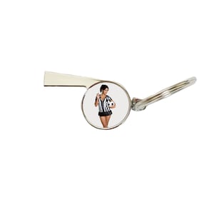 Whistle keyring personalised teacher gift printed with any image on both sides Supplied in gift box