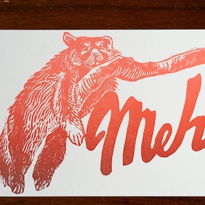 Red Panda Original Linocut Print | Animal Wall Art Block Print