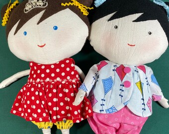Handmade Childrens Female Dolls Large with bag