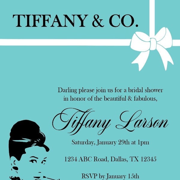 Breakfast at Tiffany's Bridal Shower Invite