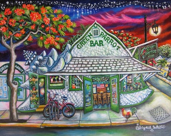 Green Parrot Conch Shell-bar - Key West, Florida