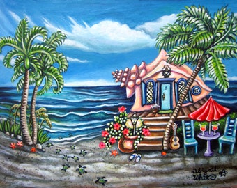 Turtle Sanctuary, Key West Art Print in Mat, Florida Keys-kunst