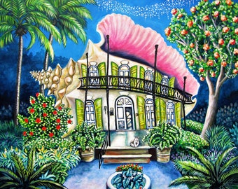 Casa de Papa, Hemingway House door Abigail White, Key West, Florida, lokale Key West Art, Florida Keys